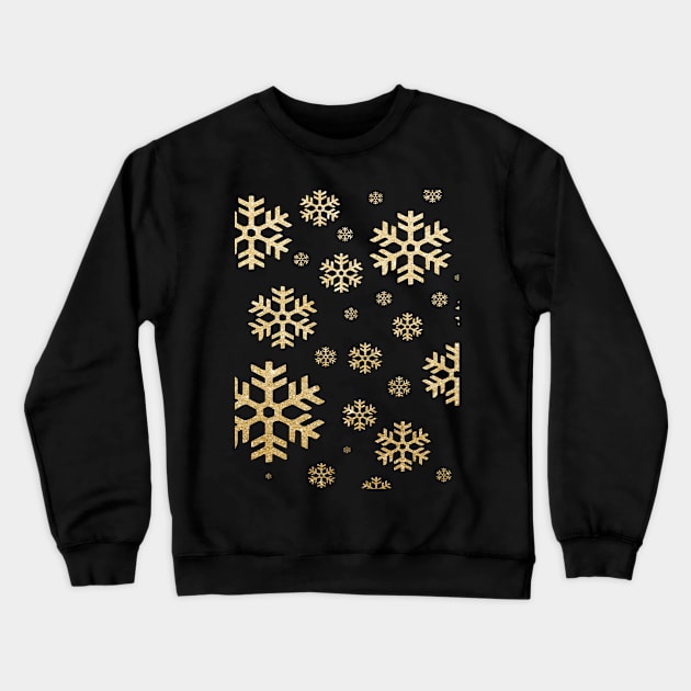 Snowflakes in gold Crewneck Sweatshirt by Hispaniola-Fineart